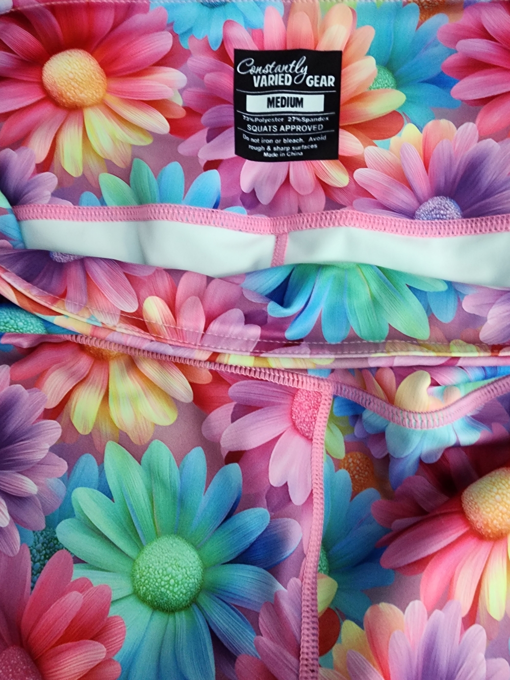 Constantly Varied Gear Neon Daisy Print Leggings - Pink Multicolor - Picture 4 of 5